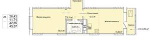 2-к квартира, вторичка, 46м2, 10/17 этаж