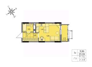 Студия квартира, вторичка, 25м2, 13/17 этаж