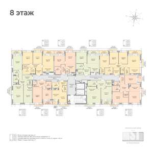 2-к квартира, строящийся дом, 73м2, 8/17 этаж