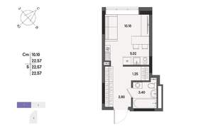 Студия квартира, вторичка, 23м2, 2/17 этаж