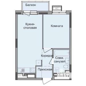 1-к квартира, строящийся дом, 38м2, 16/17 этаж