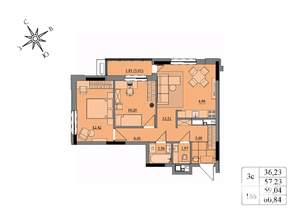 3-к квартира, вторичка, 59м2, 13/17 этаж