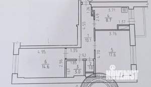 2-к квартира, вторичка, 55м2, 14/16 этаж