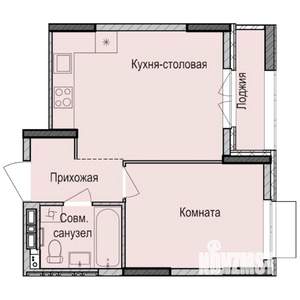 1-к квартира, строящийся дом, 36м2, 8/17 этаж