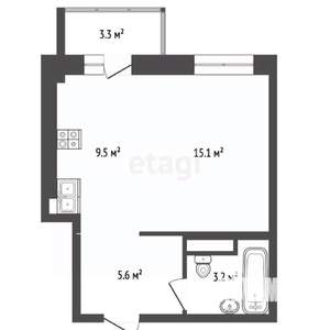 1-к квартира, вторичка, 33м2, 11/16 этаж