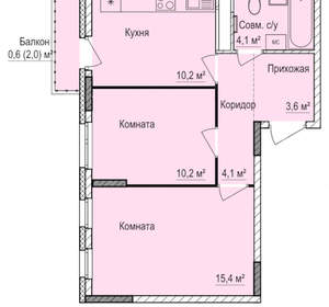 2-к квартира, вторичка, 48м2, 9/17 этаж