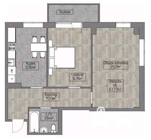 2-к квартира, вторичка, 68м2, 13/14 этаж