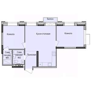 2-к квартира, строящийся дом, 61м2, 8/17 этаж