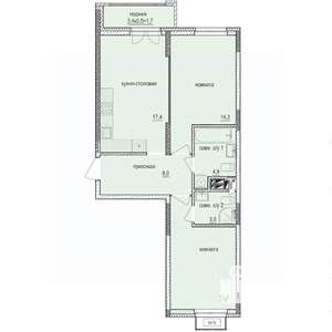 2-к квартира, строящийся дом, 63м2, 3/14 этаж