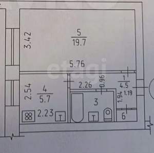 1-к квартира, вторичка, 33м2, 7/9 этаж