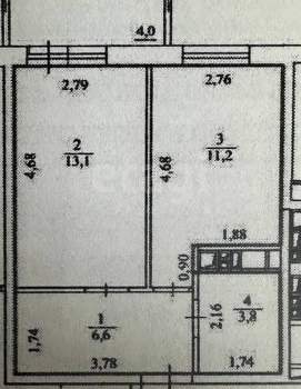 1-к квартира, вторичка, 35м2, 8/16 этаж