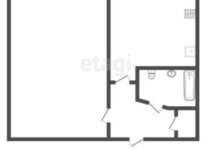 1-к квартира, вторичка, 33м2, 2/2 этаж