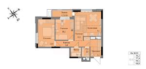 3-к квартира, вторичка, 59м2, 15/17 этаж