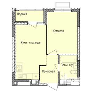 1-к квартира, строящийся дом, 35м2, 4/17 этаж