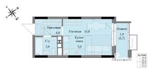 Студия квартира, вторичка, 25м2, 8/17 этаж