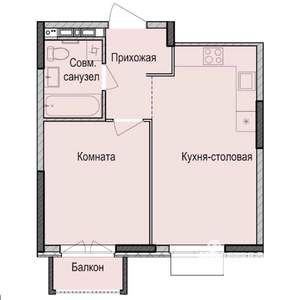 1-к квартира, строящийся дом, 38м2, 15/17 этаж
