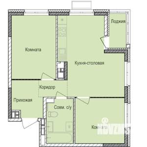 2-к квартира, строящийся дом, 54м2, 7/17 этаж