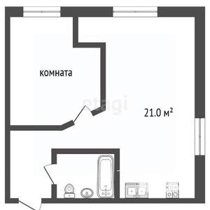 2-к квартира, вторичка, 47м2, 3/3 этаж