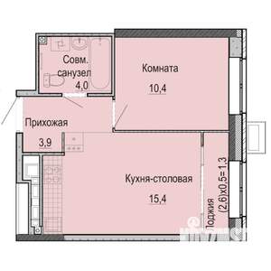 1-к квартира, строящийся дом, 35м2, 14/25 этаж