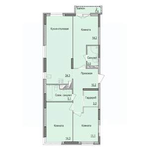3-к квартира, строящийся дом, 86м2, 11/17 этаж