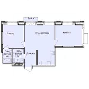 2-к квартира, вторичка, 60м2, 14/17 этаж