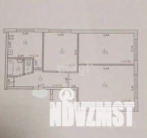 3-к квартира, вторичка, 58м2, 1/9 этаж