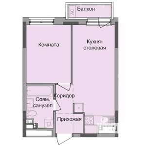 1-к квартира, строящийся дом, 38м2, 7/17 этаж