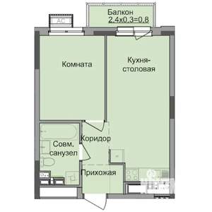 1-к квартира, строящийся дом, 38м2, 9/17 этаж