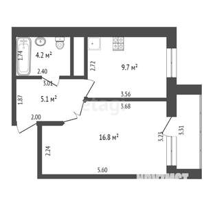1-к квартира, вторичка, 33м2, 5/9 этаж