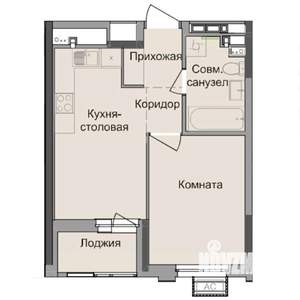 1-к квартира, строящийся дом, 35м2, 4/17 этаж