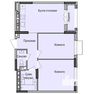 2-к квартира, строящийся дом, 56м2, 11/17 этаж
