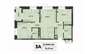 3-к квартира, строящийся дом, 76м2, 17/17 этаж