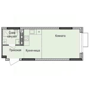 Студия квартира, вторичка, 28м2, 7/17 этаж