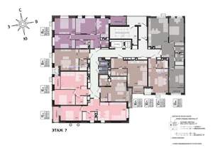 2-к квартира, строящийся дом, 65м2, 7/17 этаж