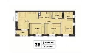 3-к квартира, вторичка, 83м2, 3/17 этаж