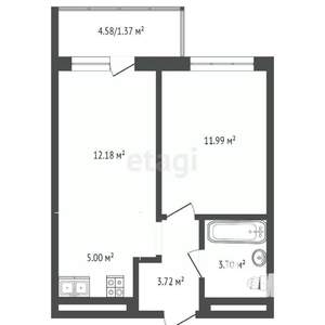 1-к квартира, вторичка, 42м2, 10/18 этаж