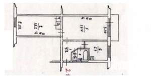 2-к квартира, вторичка, 48м2, 4/5 этаж