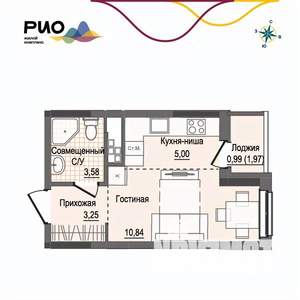 Студия квартира, вторичка, 24м2, 7/17 этаж