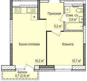 1-к квартира, вторичка, 37м2, 9/17 этаж