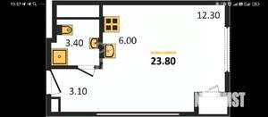Студия квартира, вторичка, 24м2, 12/16 этаж