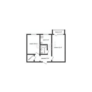 2-к квартира, вторичка, 43м2, 3/5 этаж