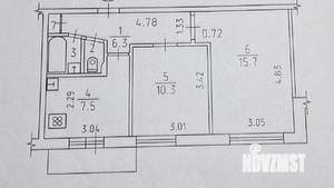 2-к квартира, вторичка, 43м2, 3/9 этаж