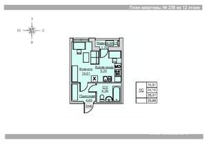 Студия квартира, вторичка, 25м2, 12/18 этаж