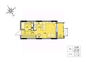 Студия квартира, вторичка, 25м2, 16/17 этаж