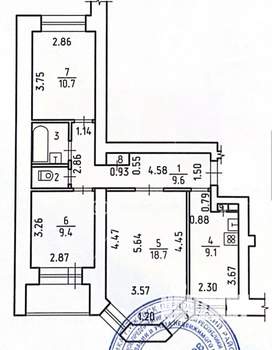 3-к квартира, вторичка, 62м2, 7/10 этаж