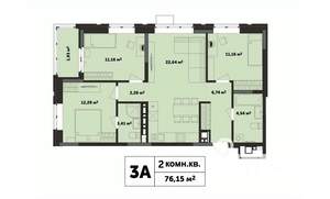 3-к квартира, строящийся дом, 76м2, 10/17 этаж