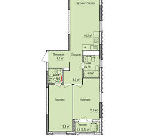 2-к квартира, вторичка, 62м2, 12/17 этаж