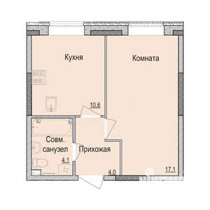 1-к квартира, строящийся дом, 35м2, 13/14 этаж