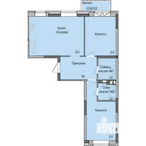 2-к квартира, строящийся дом, 65м2, 5/17 этаж