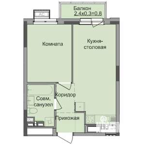 1-к квартира, строящийся дом, 38м2, 12/17 этаж